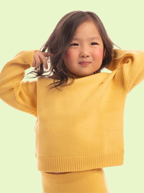 Wool blend sweater for kids - front view | Avant Cashmere