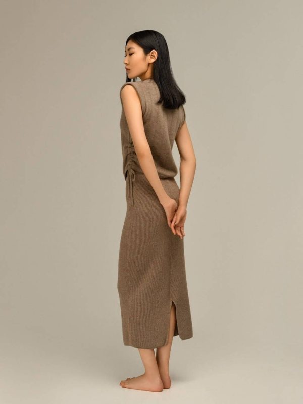 Striped wool blend skirt for women - detail view | Avant Cashmere