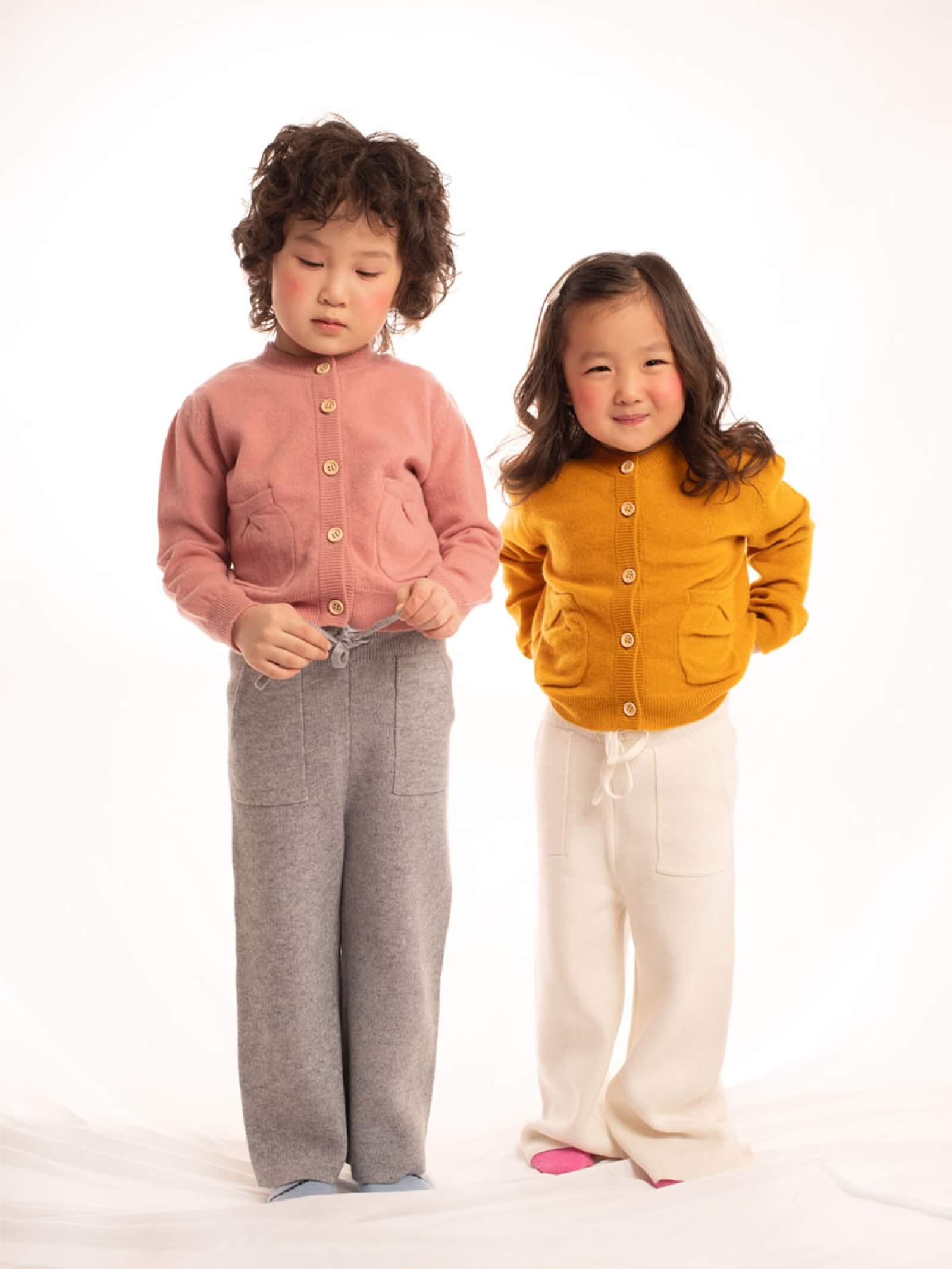 Wool blend trousers for kids - back view | Avant Cashmere