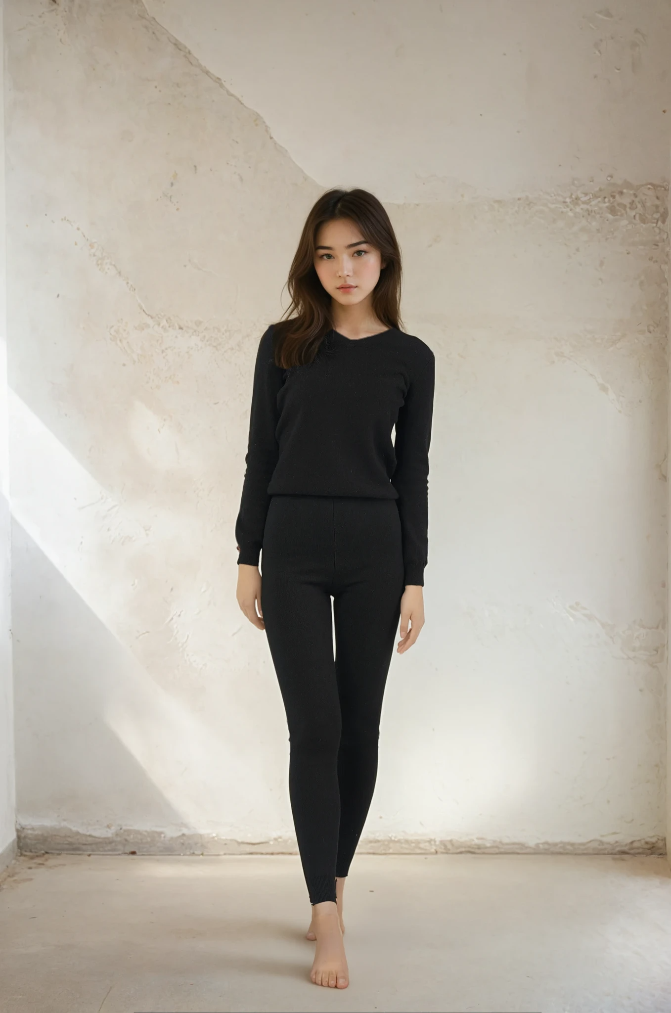Wool blend leggings for women - front view | Avant Cashmere