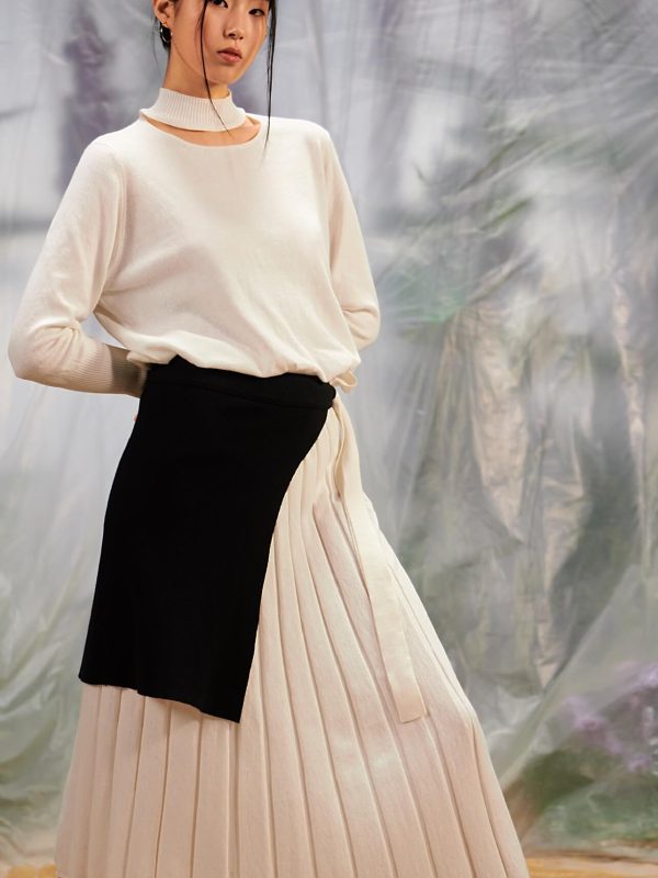 Cotton pleated skirt