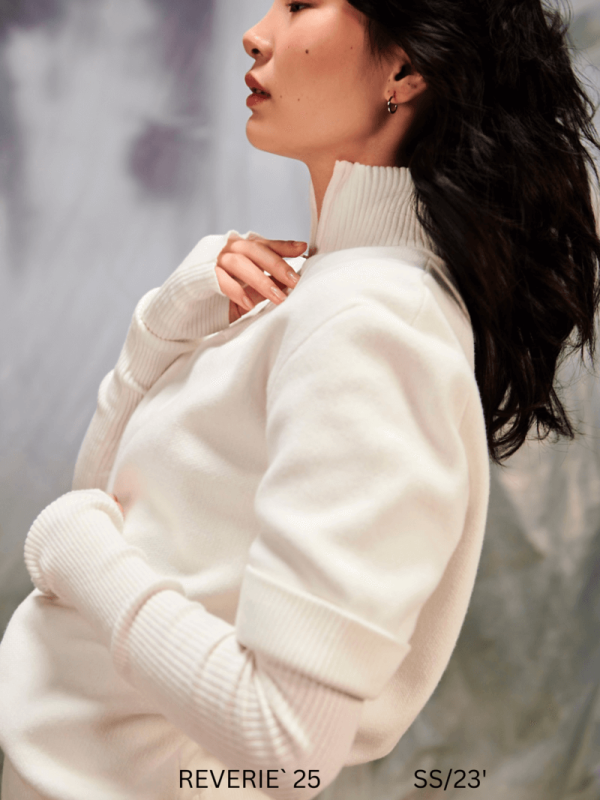 Cotton half zipped sweater - Image 1