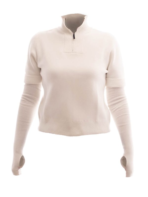 Cotton half zipped sweater - Image 4