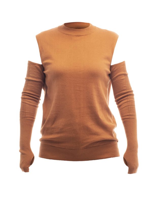 Cotton shoulderless sweater - Image 4