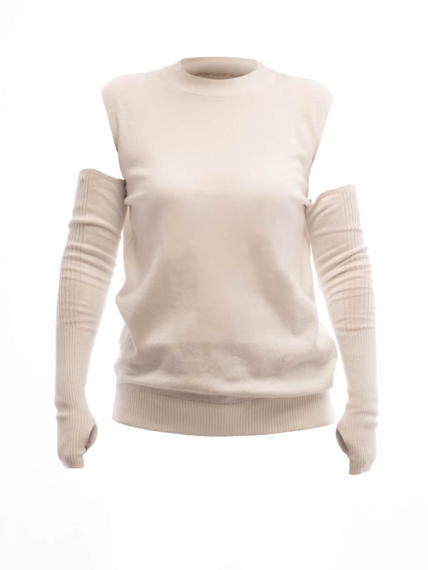 Cotton shoulderless sweater - Image 2