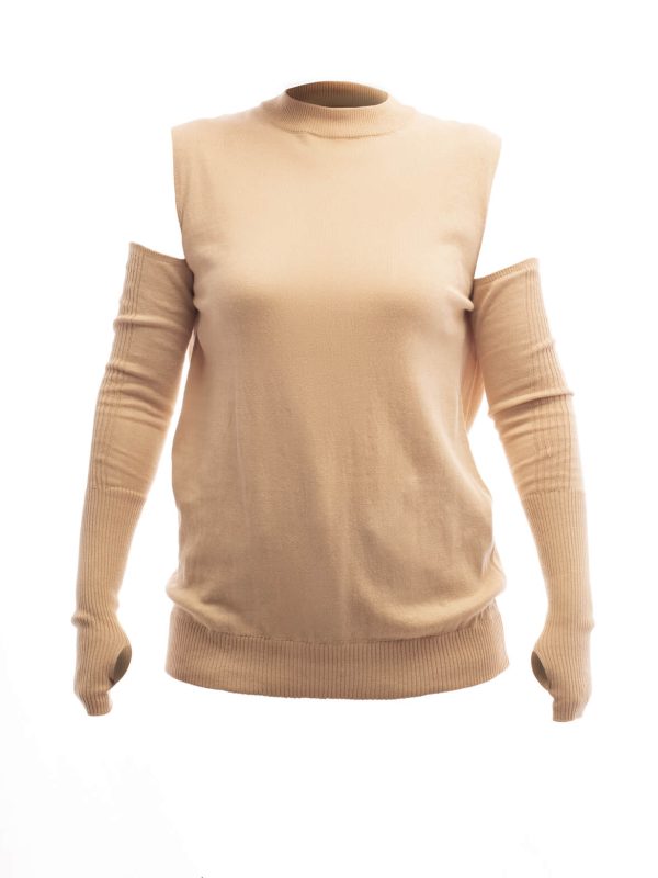 Cotton shoulderless sweater - Image 3