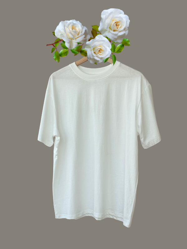 100% cotton t-shirt for women - side view | Avant Cashmere