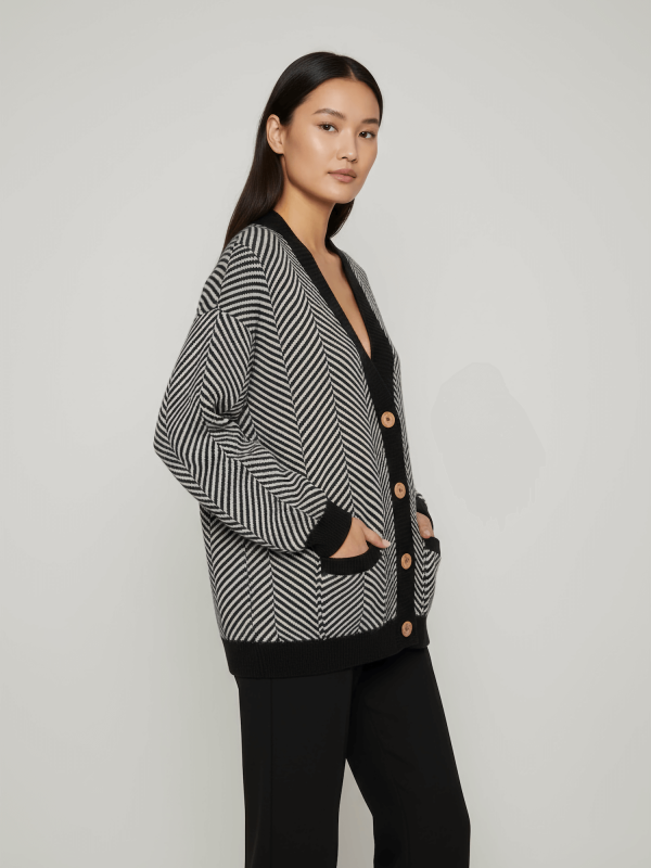 Jacquard cardigan /striped/ - Image 4