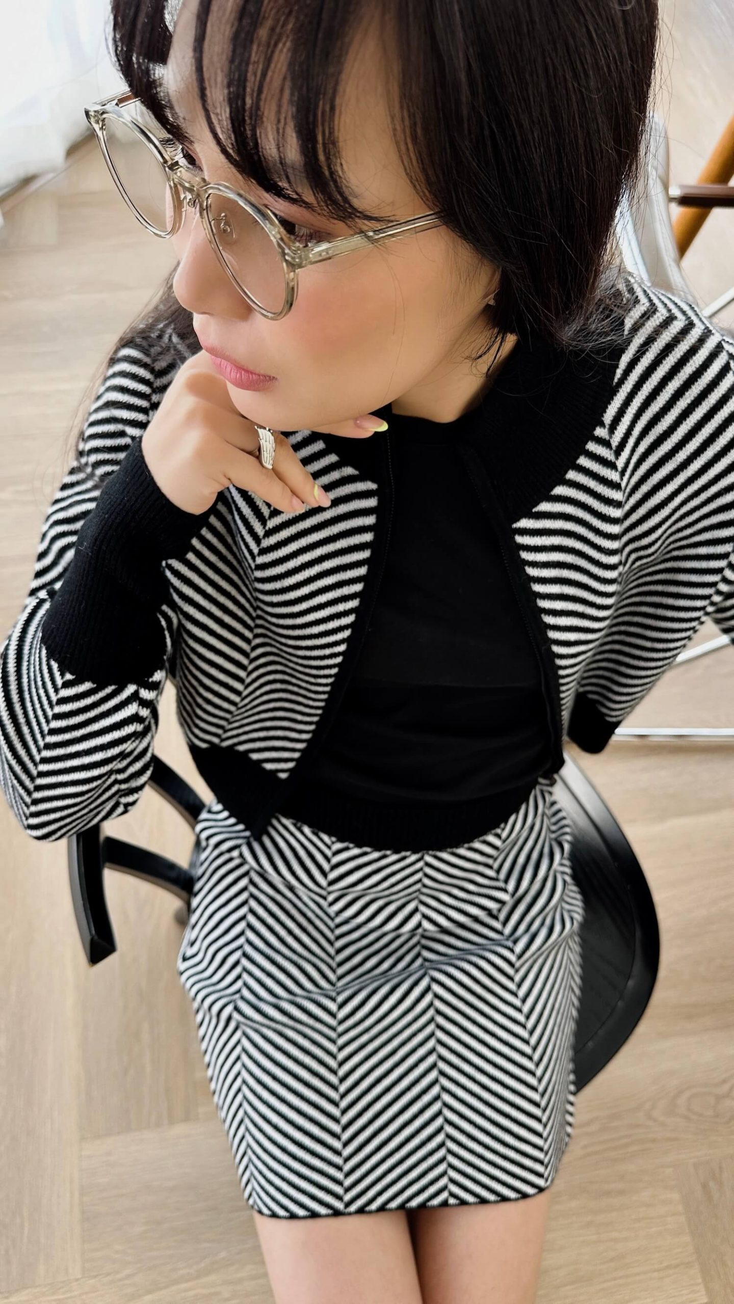 Jacquard wool blend gift card for women - back view | Avant Cashmere