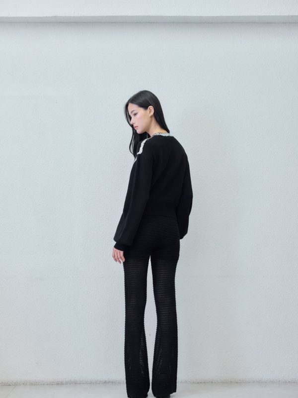 Black Trouser - detail view | Avant Cashmere