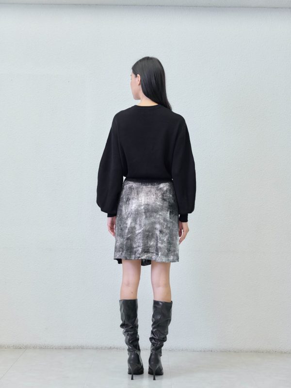 Mini skirt / full foil / - detail view | Avant Cashmere