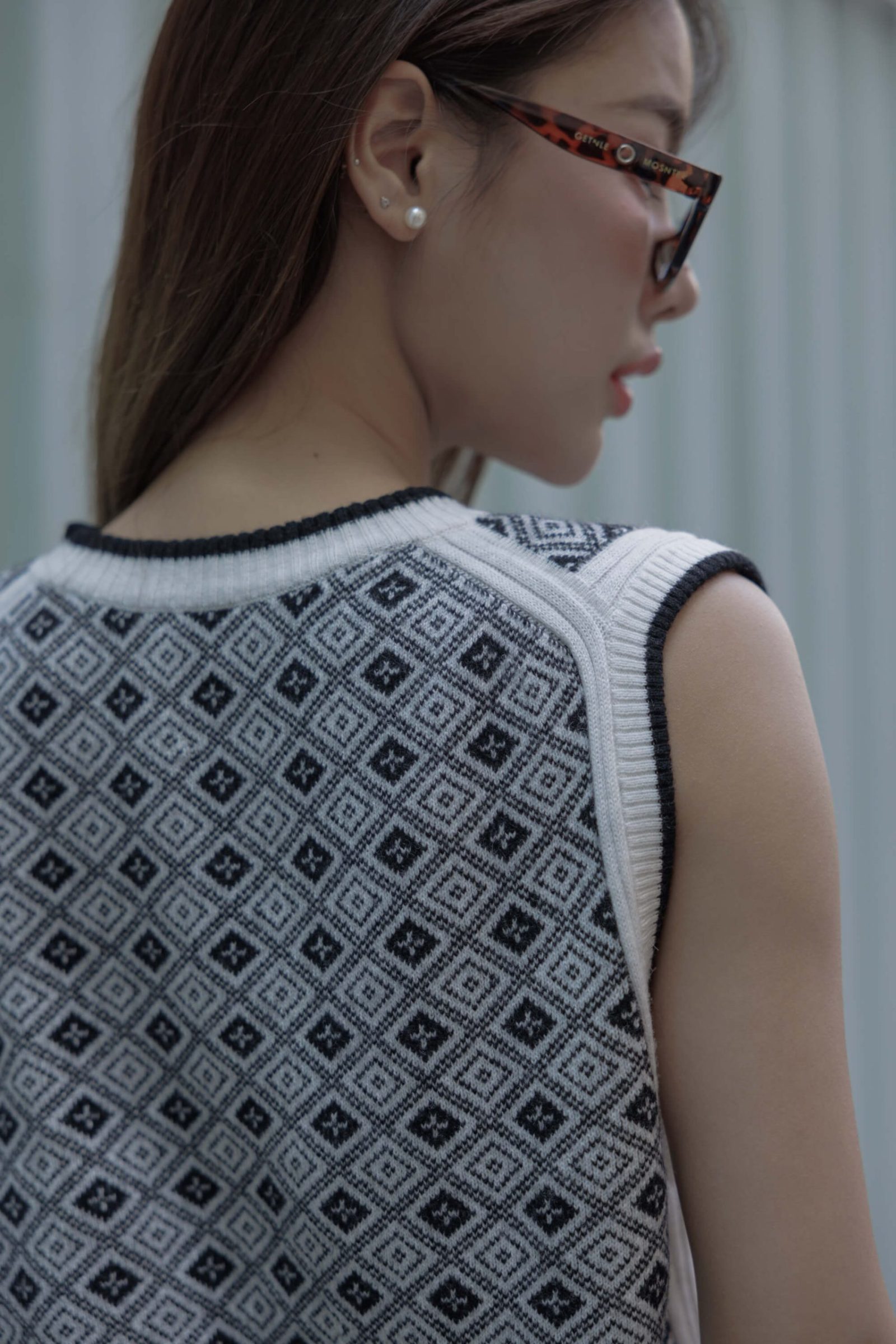Jacquard wool blend for women - detail view | Avant Cashmere