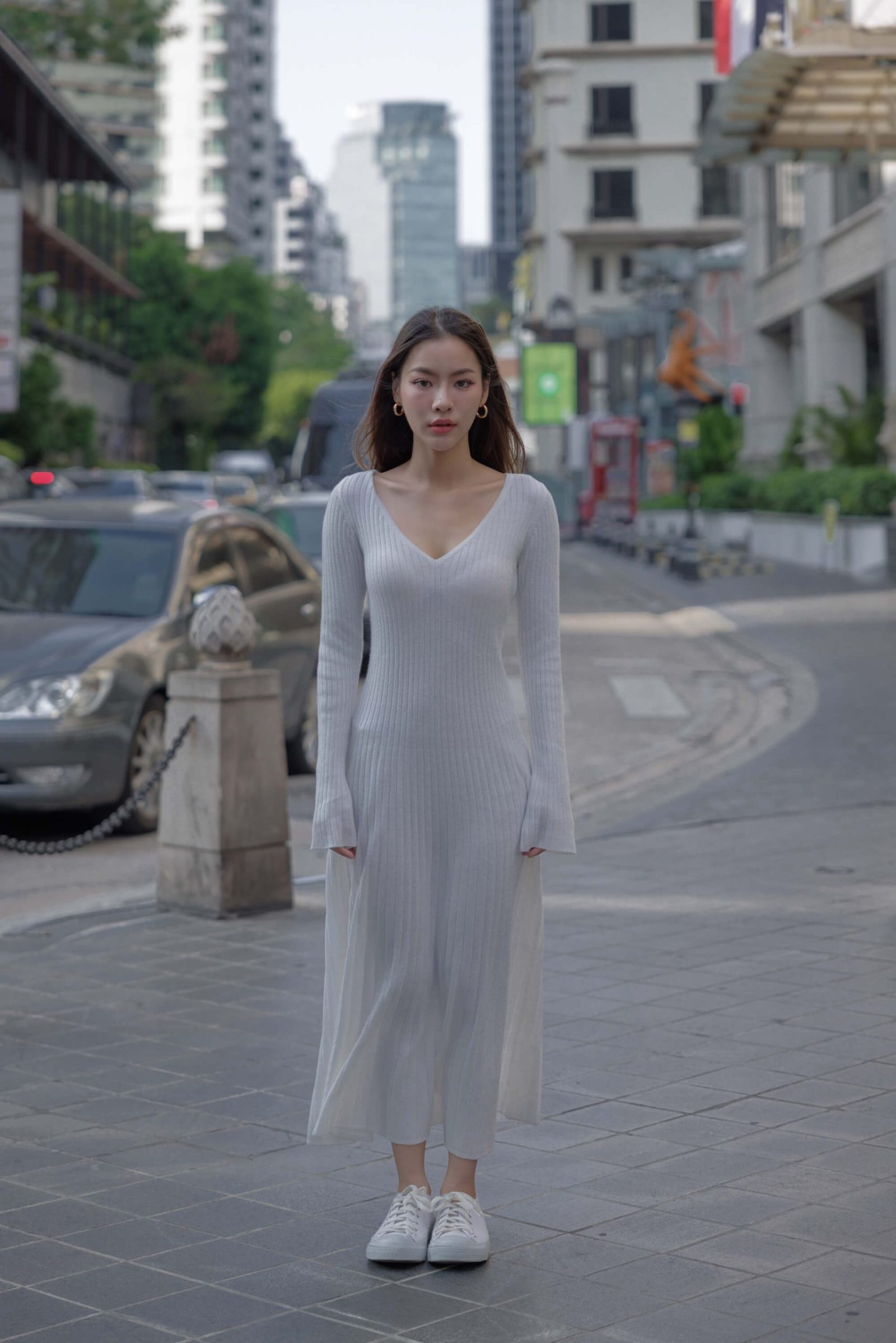 Wool blend dress for women - detail view | Avant Cashmere