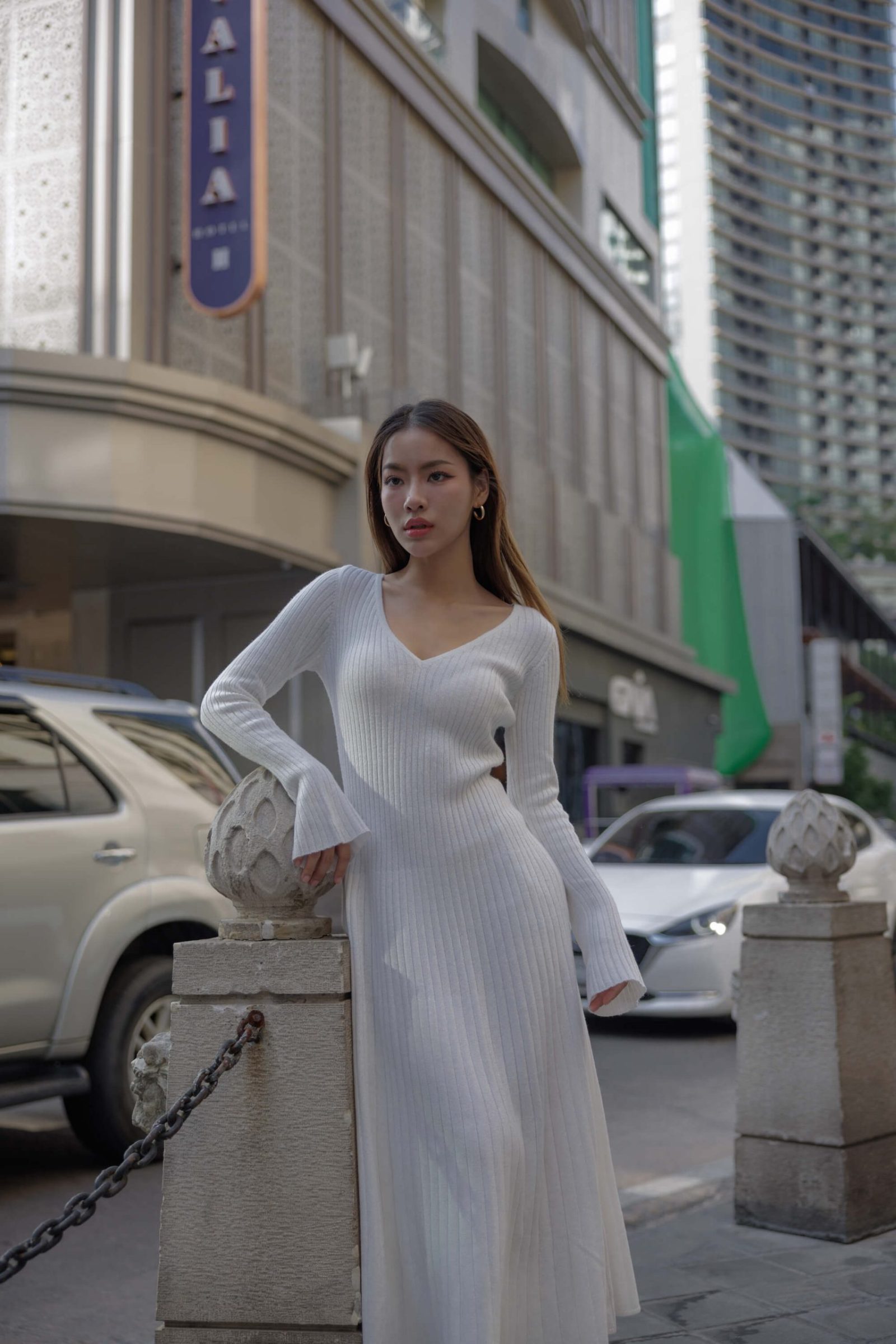 Wool blend dress for women - front view | Avant Cashmere