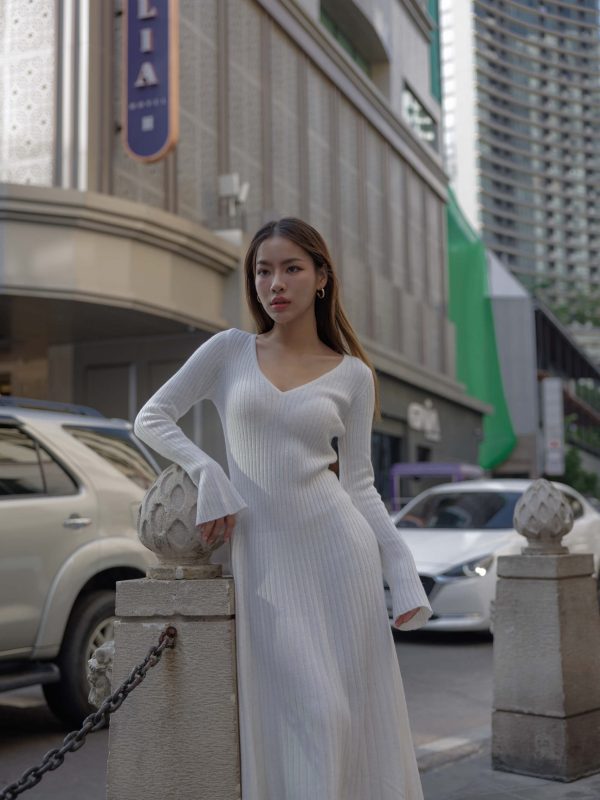 Wool blend dress for women - front view | Avant Cashmere