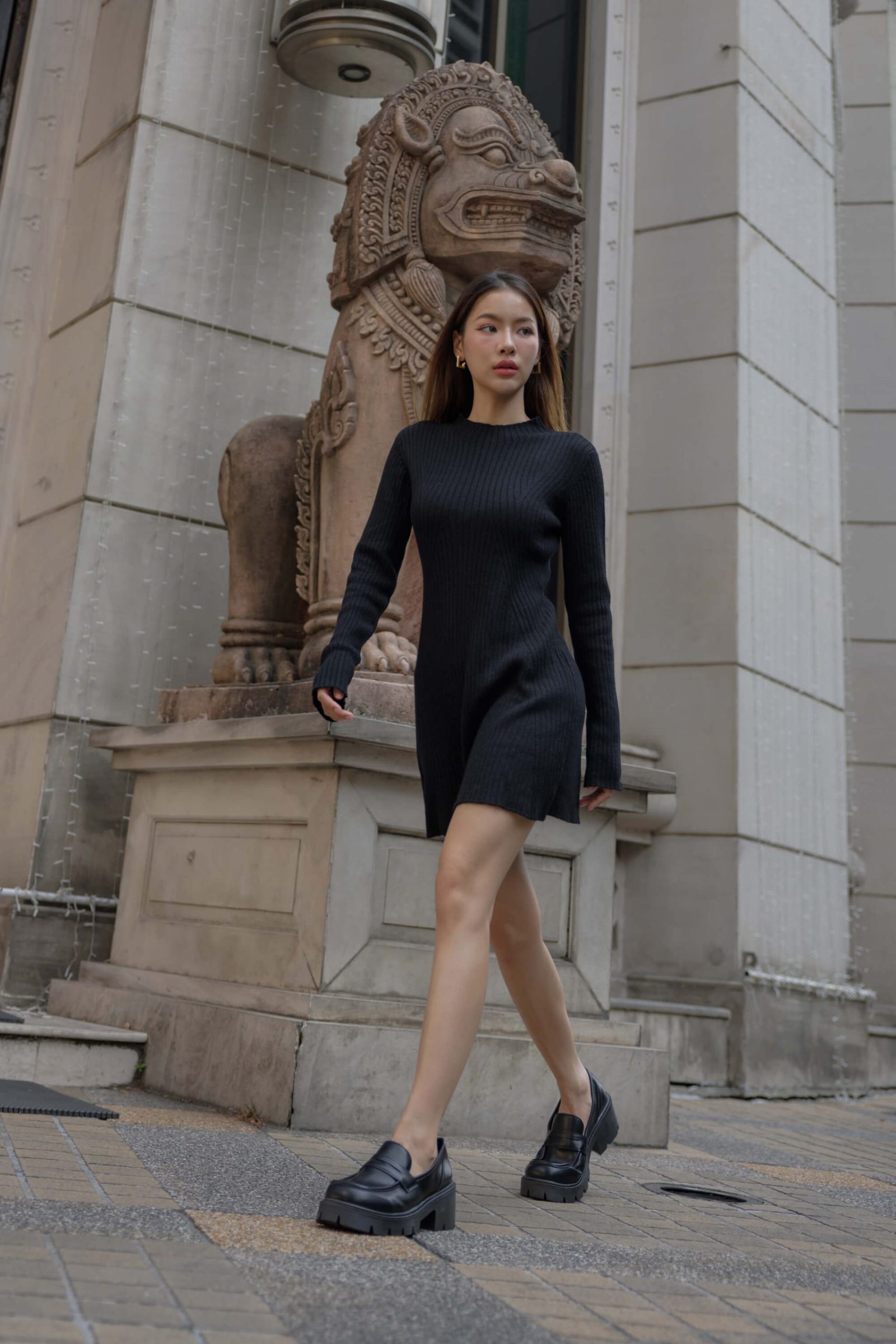 Wool blend dress for women - flat lay | Avant Cashmere