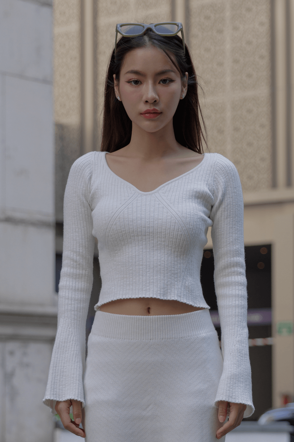 Wool blend top for women - back view | Avant Cashmere