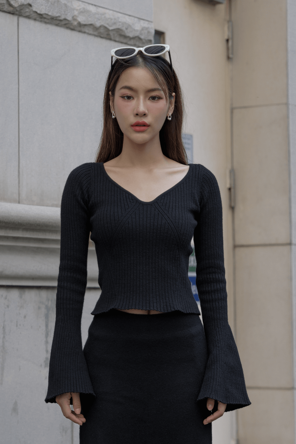 Wool blend top for women - front view | Avant Cashmere