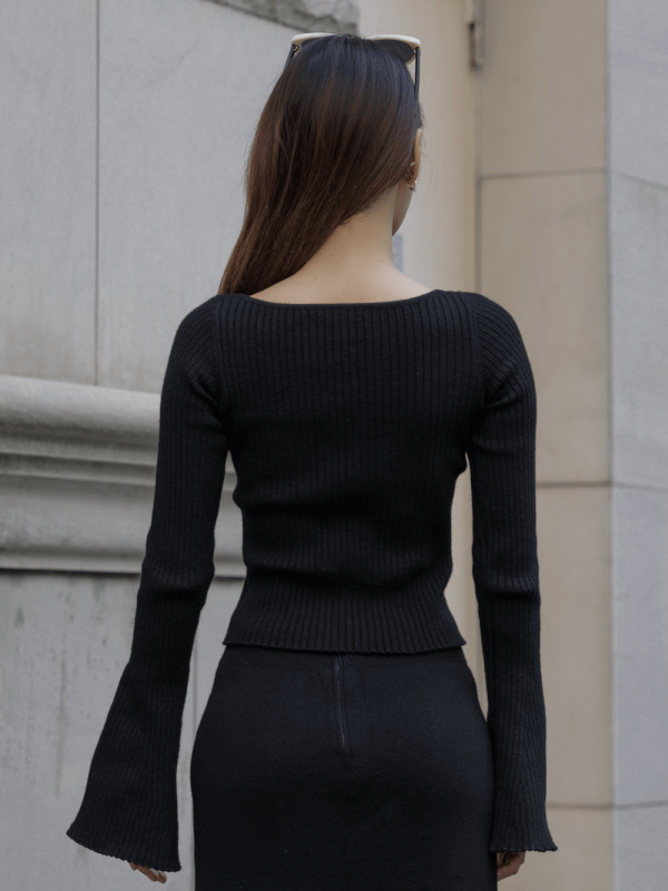 Wool blend top for women - side view | Avant Cashmere