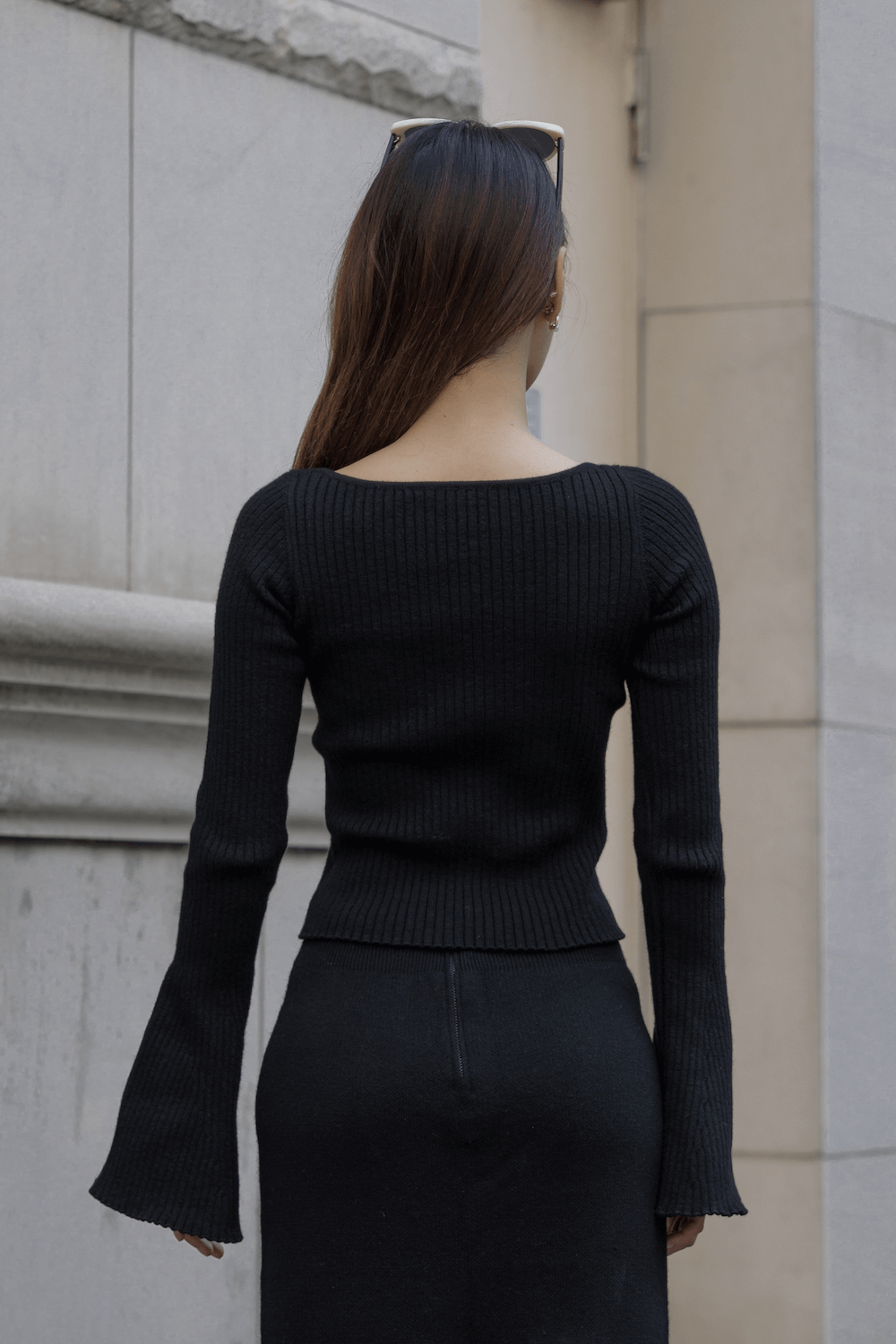 Wool blend top for women - side view | Avant Cashmere