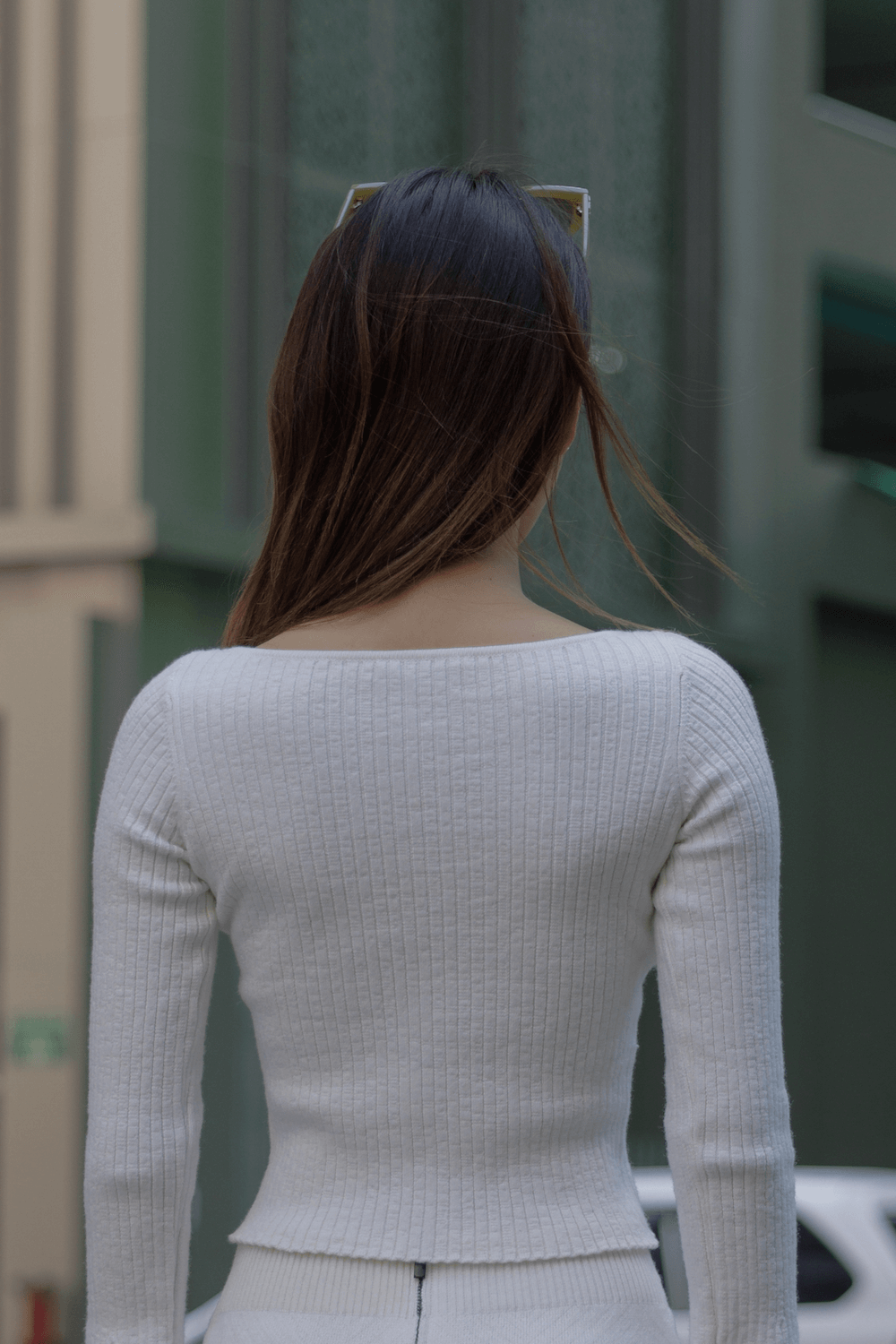 Wool blend top for women - close-up texture | Avant Cashmere