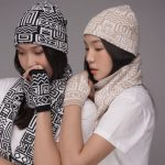 Aztec pattern wool blend hat for women - styled look | Avant Cashmere