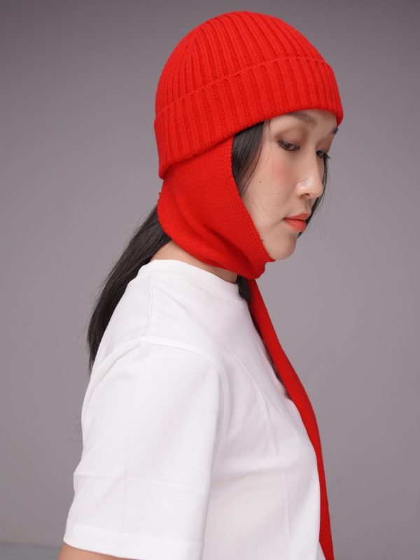 Striped wool blend hat for women - front view | Avant Cashmere