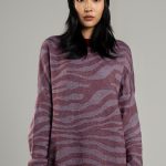 Jacquard wool blend top for women - close-up texture | Avant Cashmere