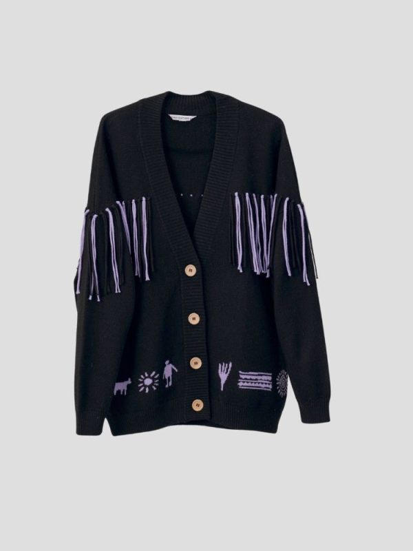 Азтек Эртний хээтэй сул өмсгөлтэй кардиаг /Aztec ancient symbols Oversized Cardigan/ - Image 1