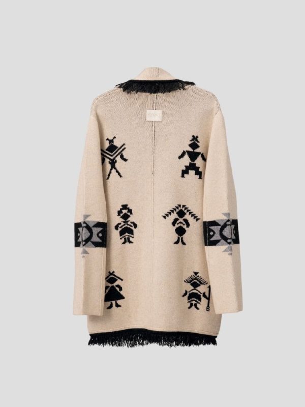 Tribal wool blend jacket with ancient Aztec motifs - Image 3