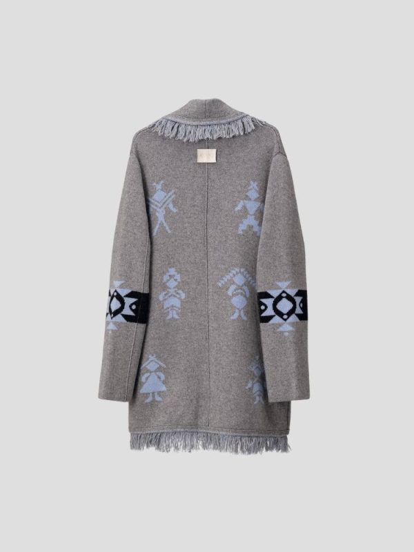 Tribal wool blend jacket with ancient Aztec motifs - Image 5