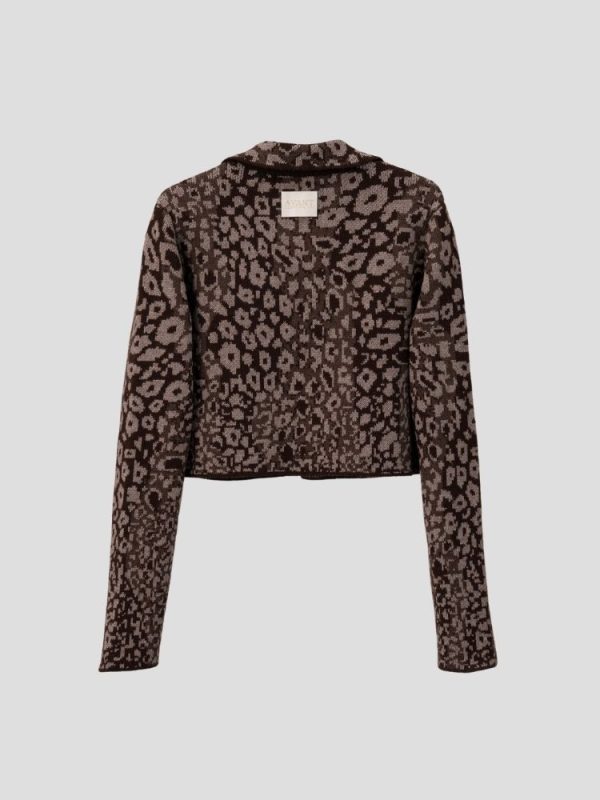 Leopard хээтэй товчтой богино кардиган/ leopard crop cardigan / - Image 3