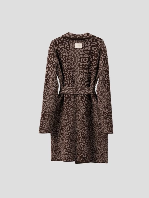 Лиопард хээтэй бүстэй урт кардиган /Leopard mid-long cardigan/ - Image 4