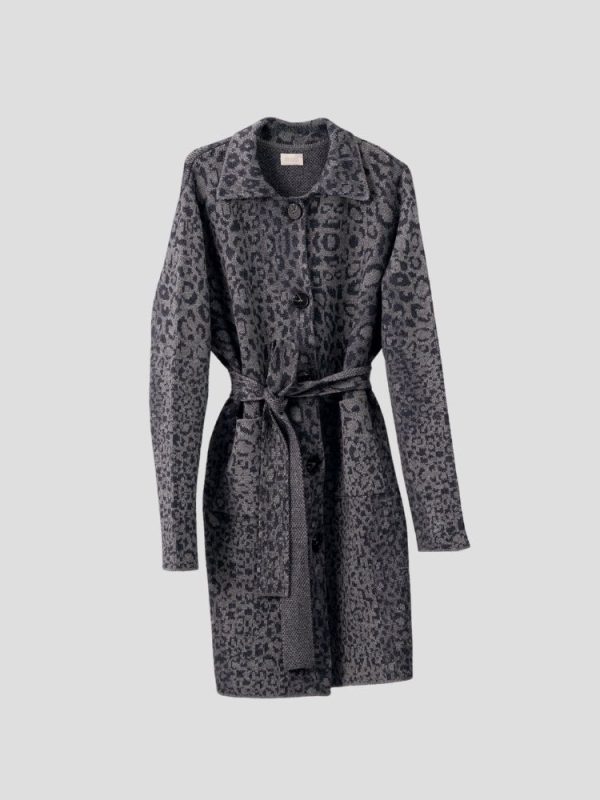 Лиопард хээтэй бүстэй урт кардиган /Leopard mid-long cardigan/ - Image 3