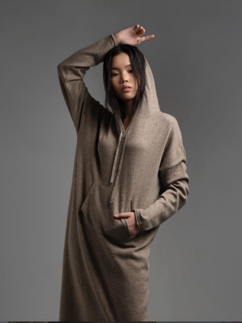 Cashmere hoodie dress